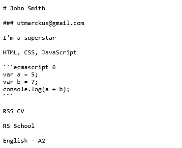 CV (MD) screenshot